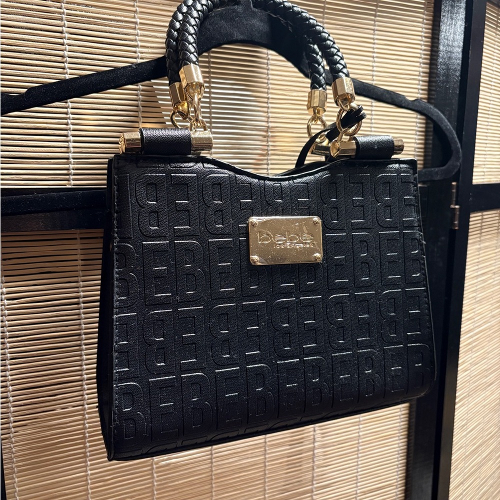 Bebe Black Embossed Women's Bag